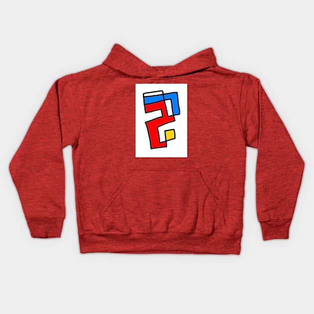 Abstract Modern Art Shape in the Style of Mondrian Kids Hoodie by Gizi Zuckermann Art